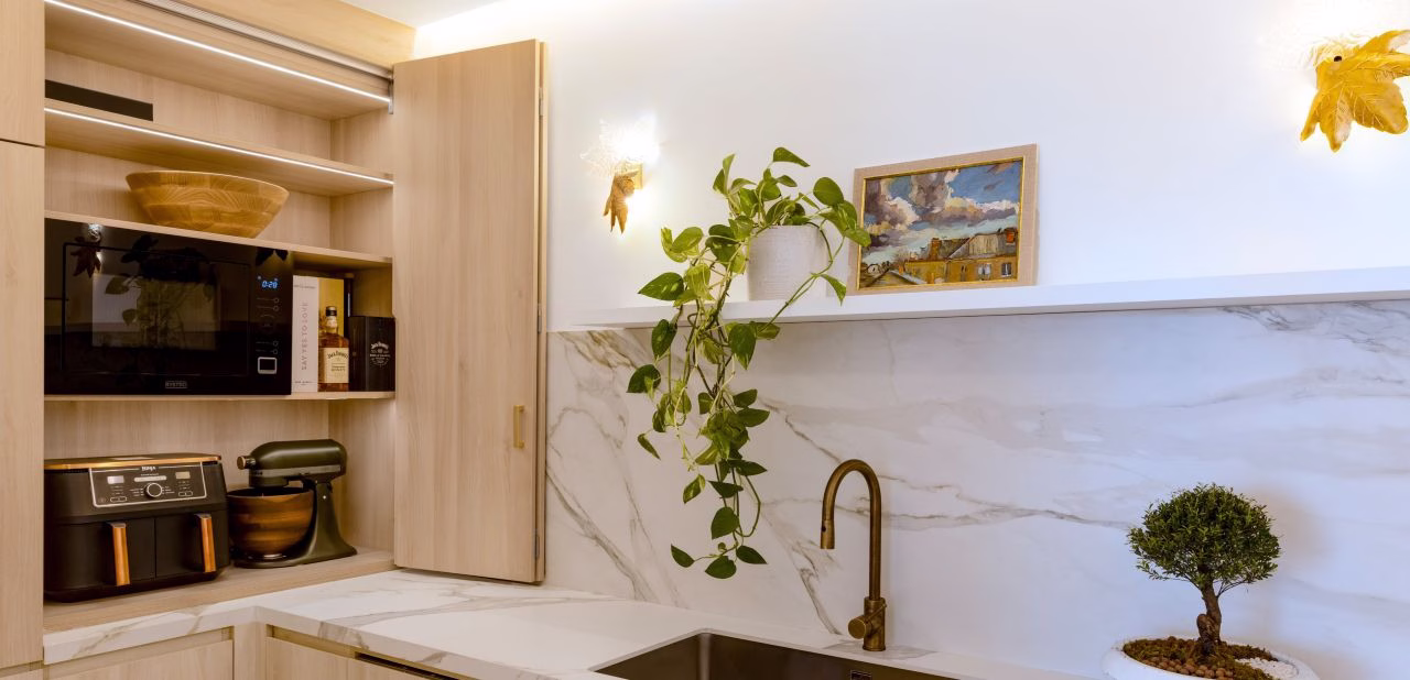 Create a storage space for all your small appliance - kitchen design tip